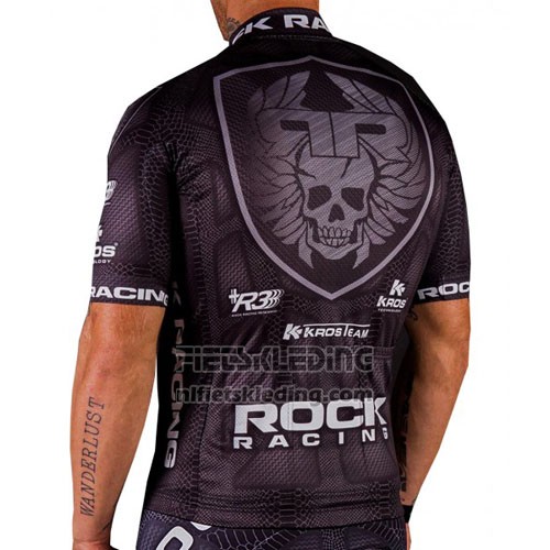 2016 Fietskleding Rock Racing Wit en Bruin Korte Mouwen en Koersbroek